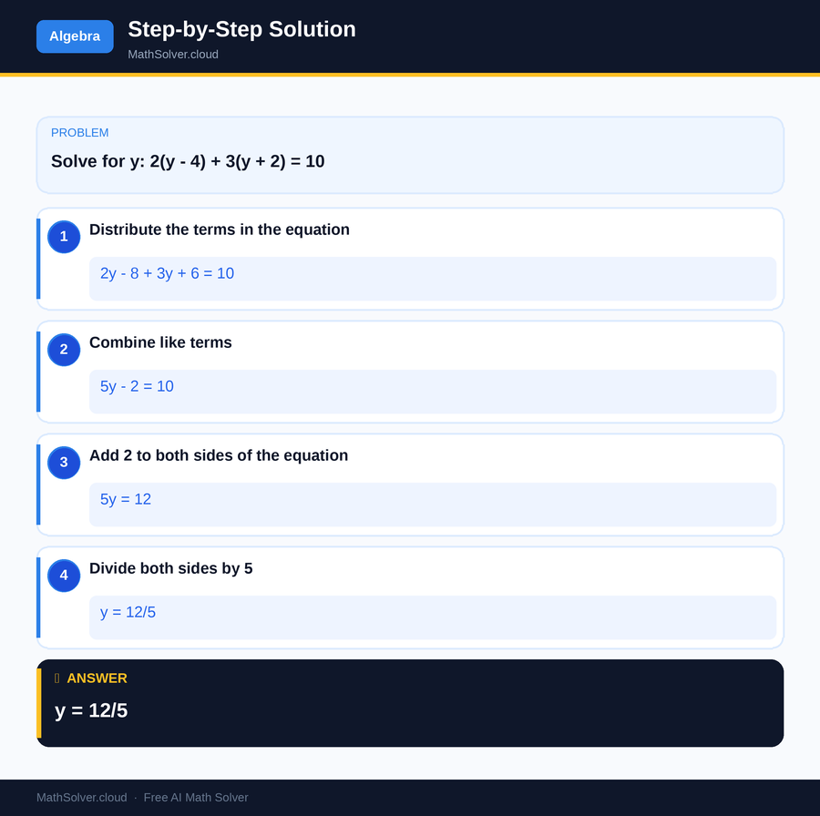 MathSolver solving example 2 — Algebra