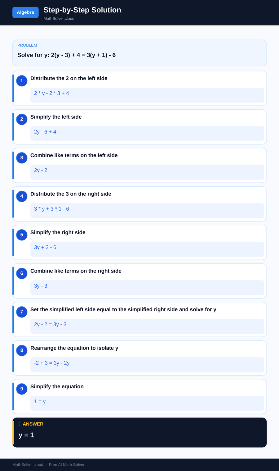 MathSolver solving example 2 — Algebra