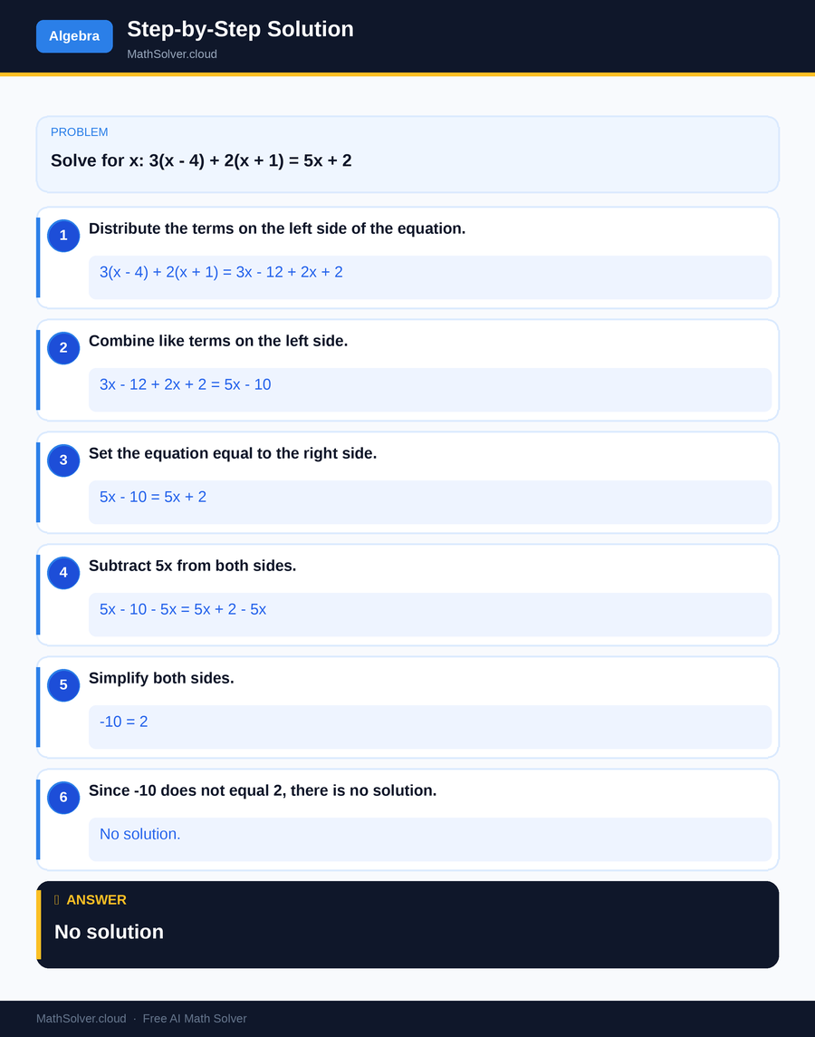 MathSolver solving example 2 — Algebra