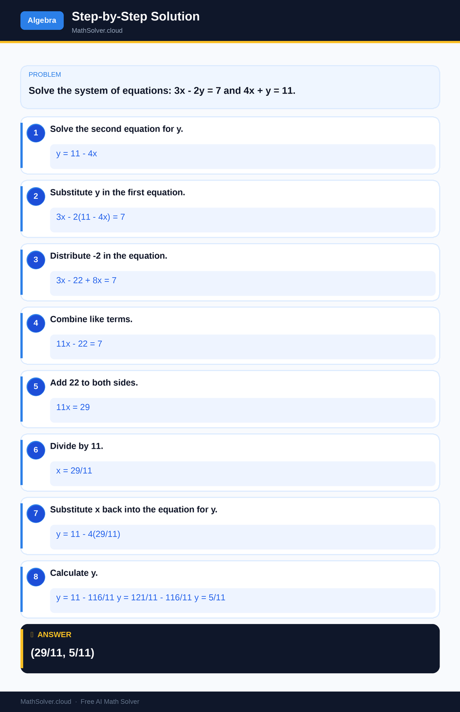 MathSolver solving example 2 — Algebra