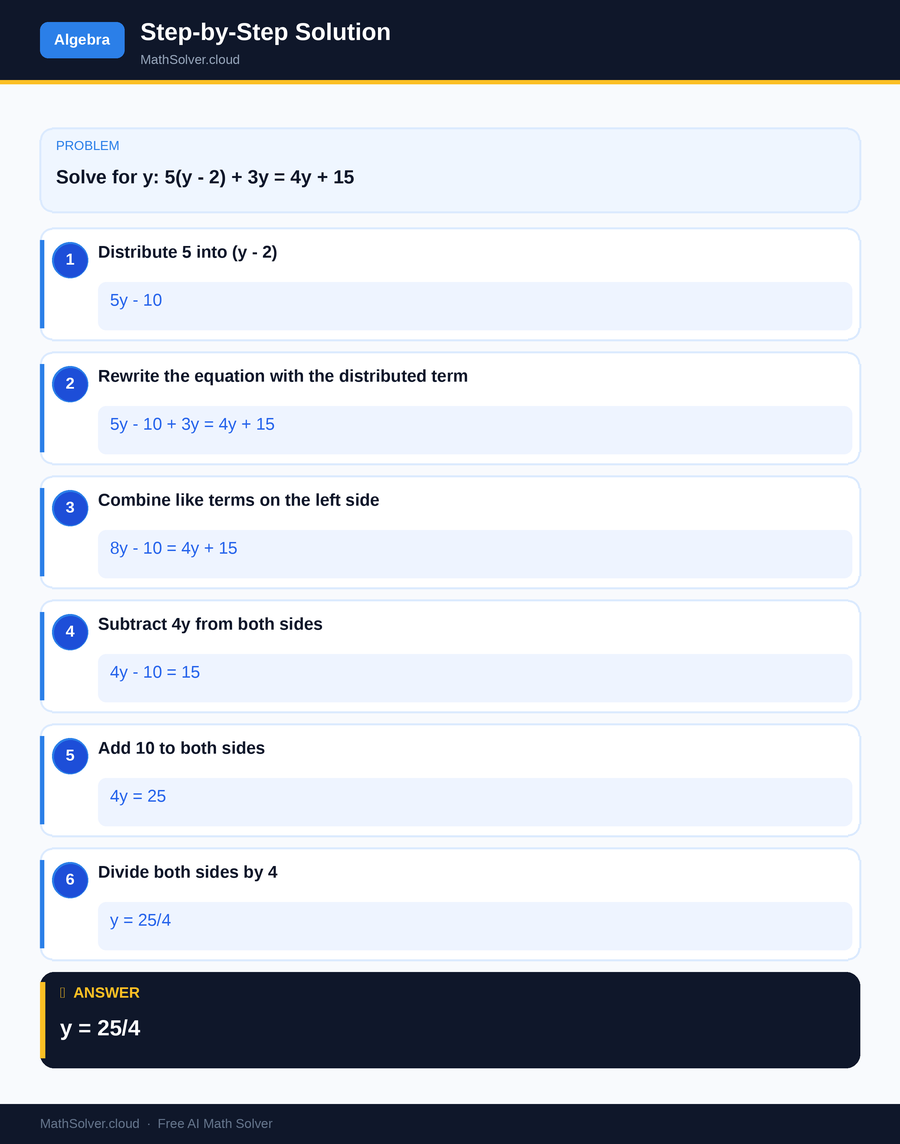 MathSolver solving example 2 — Algebra