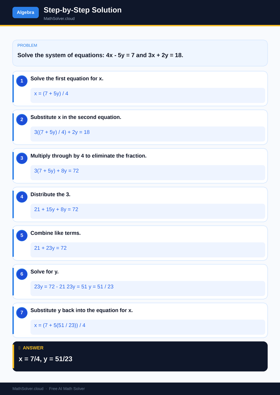 MathSolver solving example 2 — Algebra