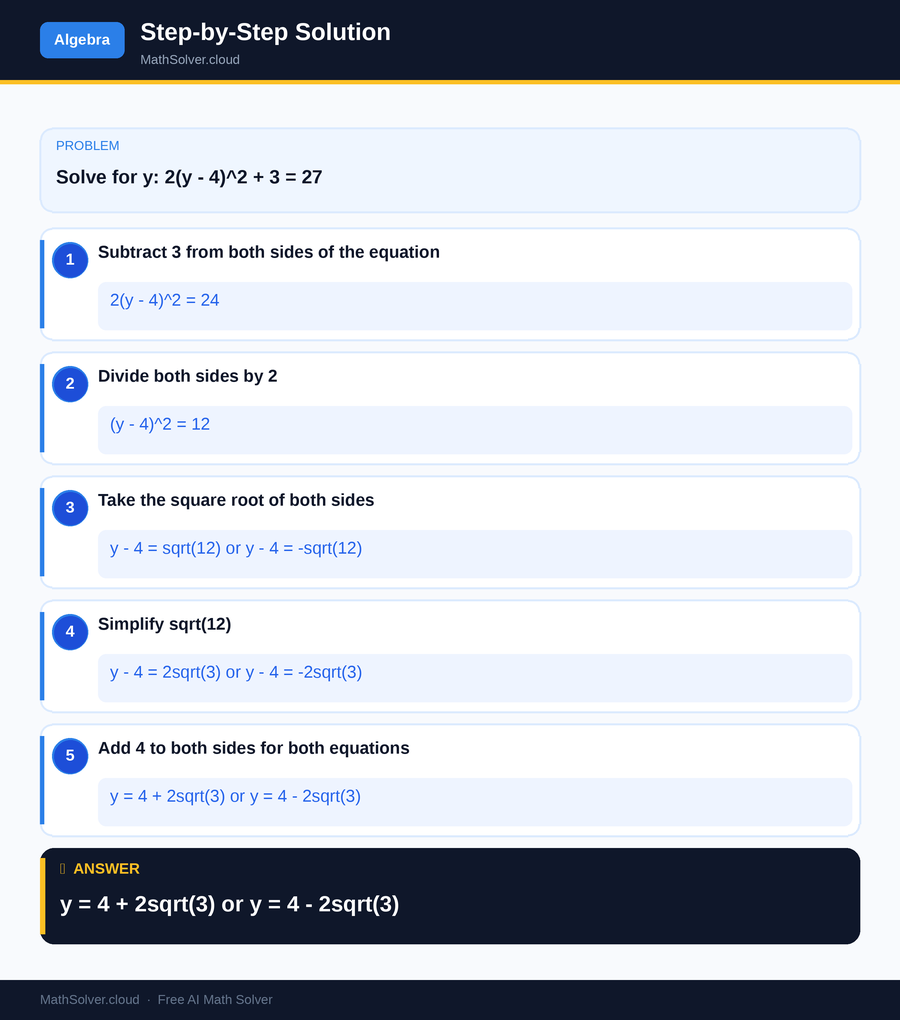 MathSolver solving example 2 — Algebra