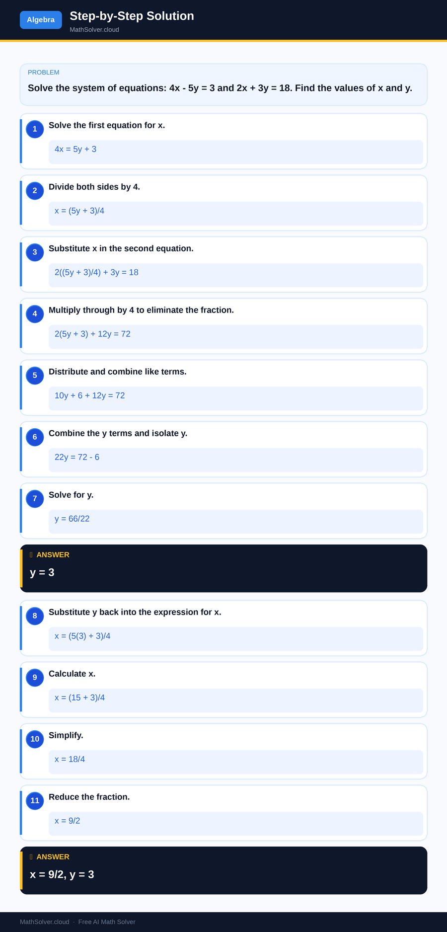 MathSolver solving example 2 — Algebra