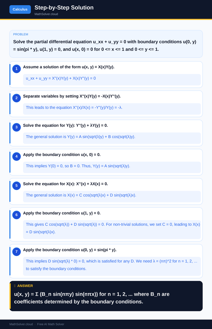 MathSolver solving example 1 — Calculus