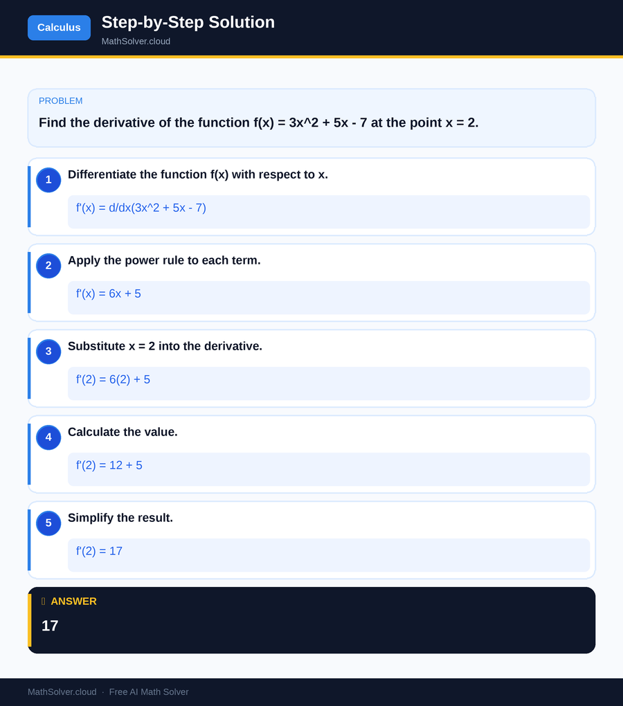 MathSolver solving example 1 — Calculus