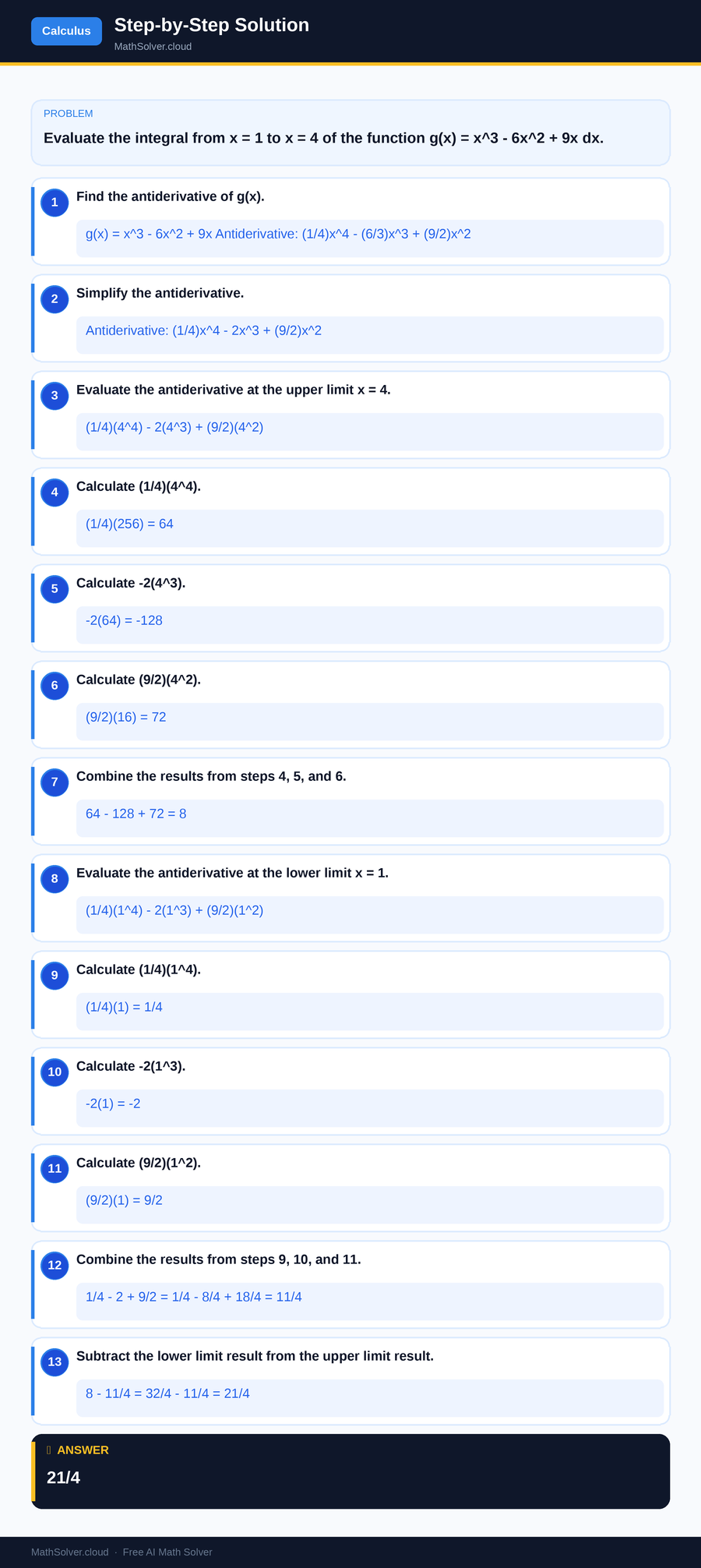 MathSolver solving example 2 — Calculus
