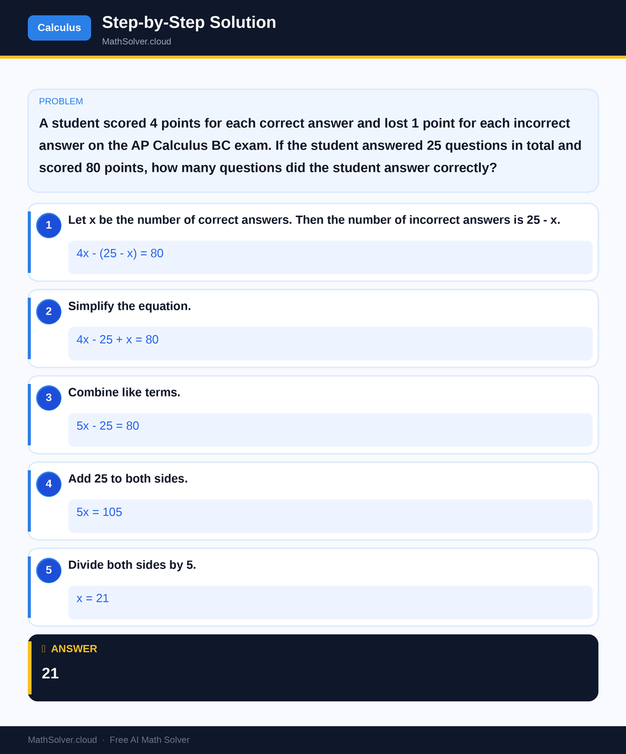 MathSolver solving example 1 — Calculus