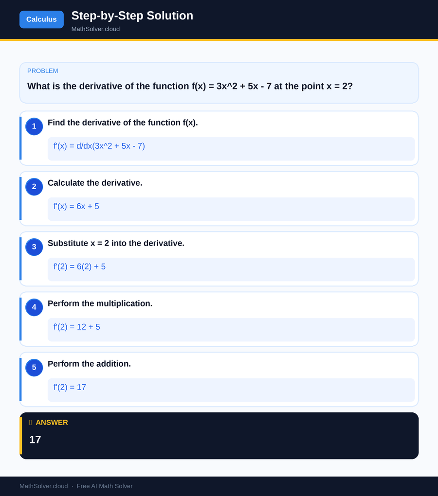MathSolver solving example 1 — Calculus