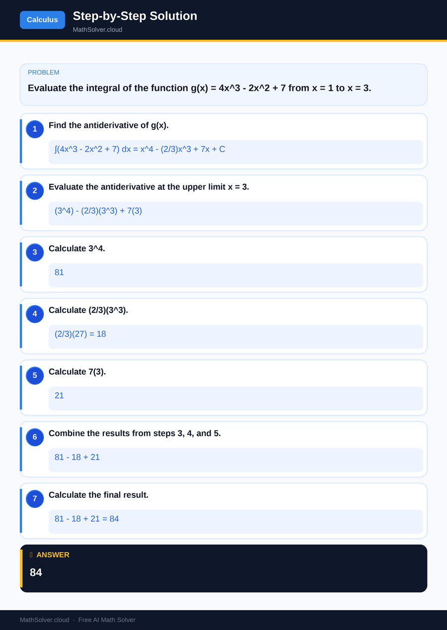 MathSolver solving example 2 — Calculus
