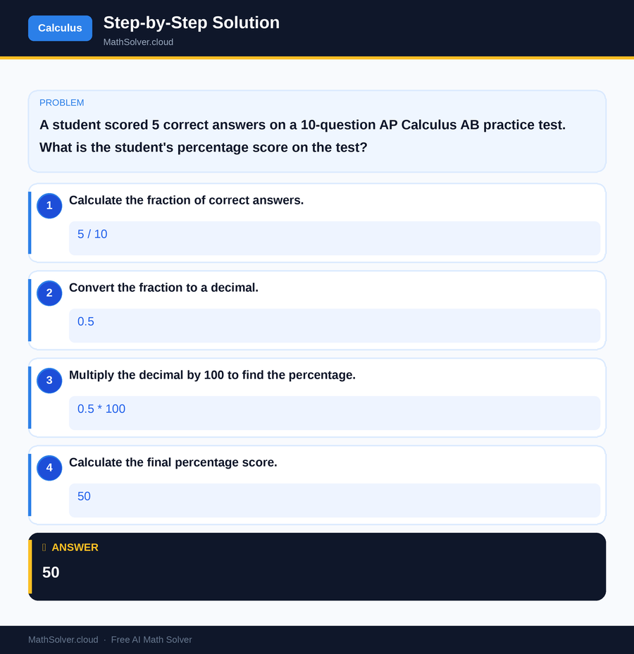 MathSolver solving example 1 — Calculus