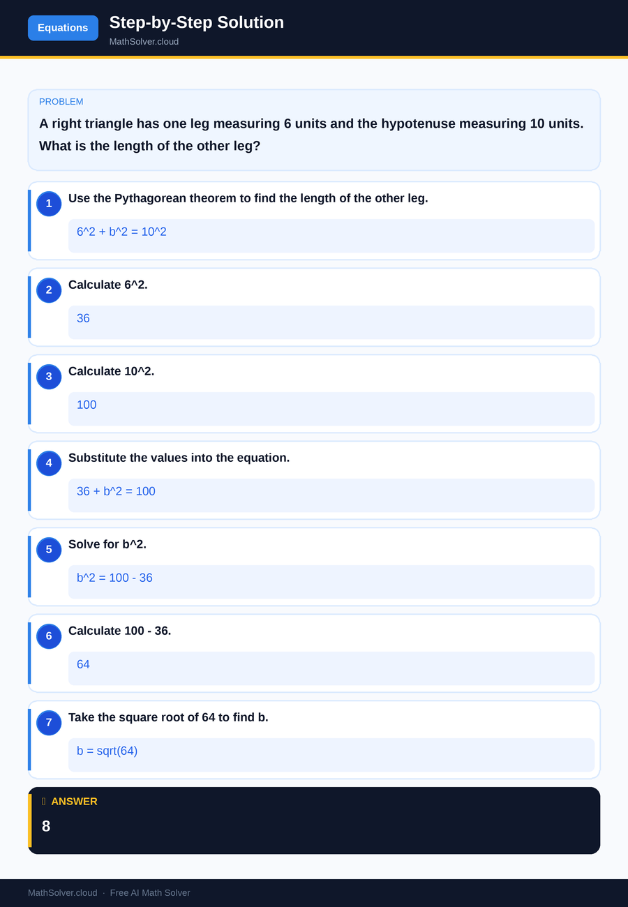 MathSolver solving example 2 — Equation Solving