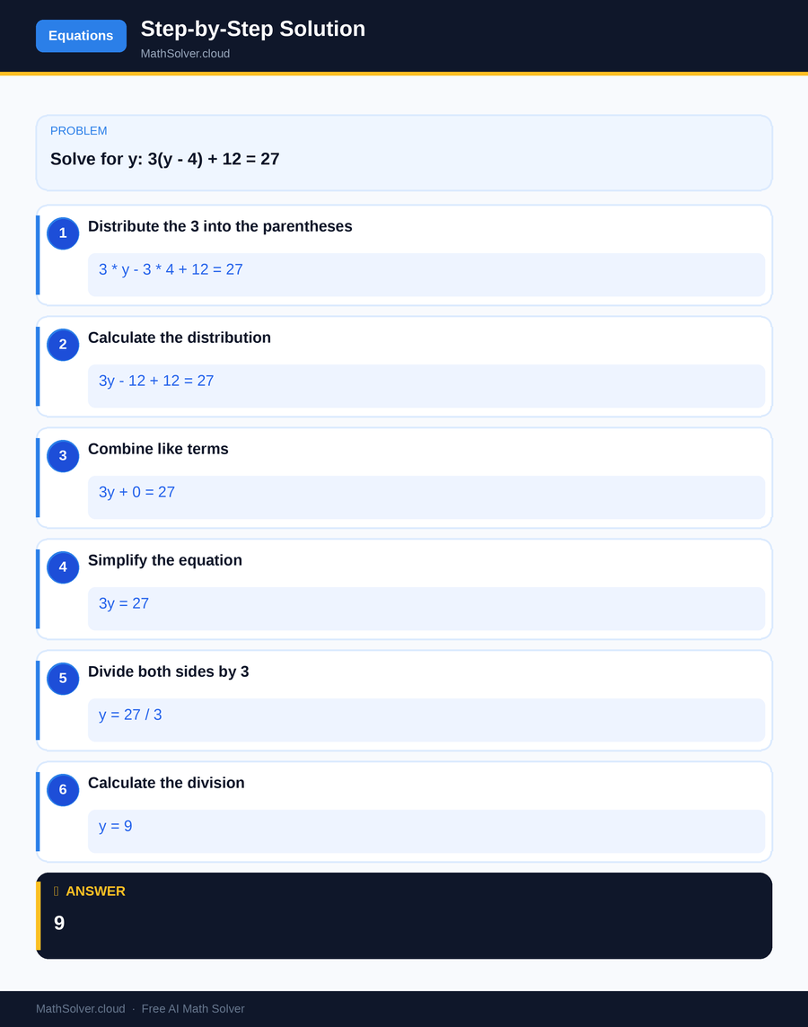 MathSolver solving example 2 — Equation Solving