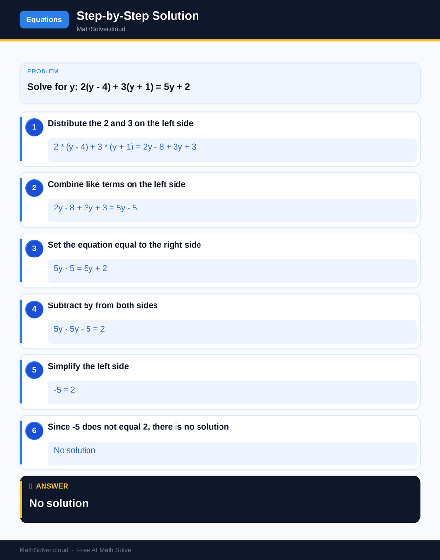 MathSolver solving example 2 — Equation Solving