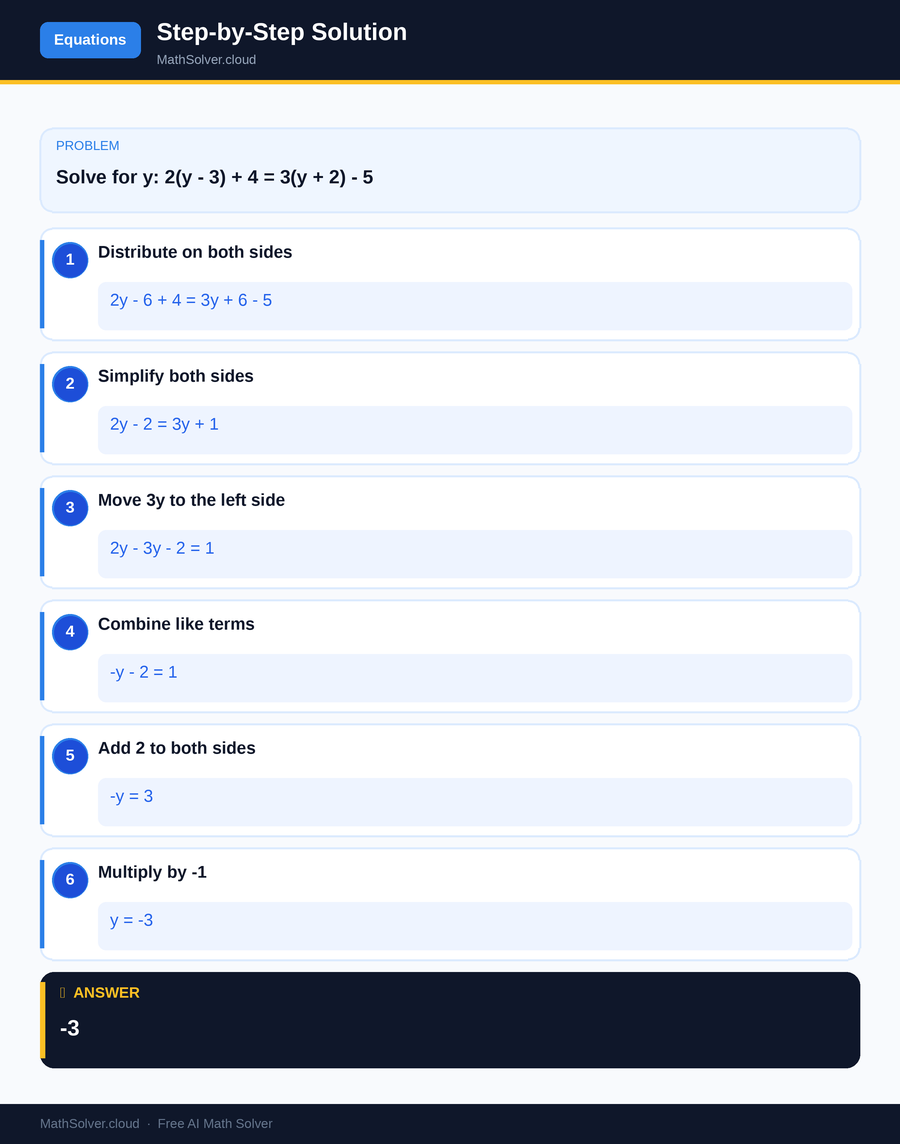 MathSolver solving example 2 — Equation Solving