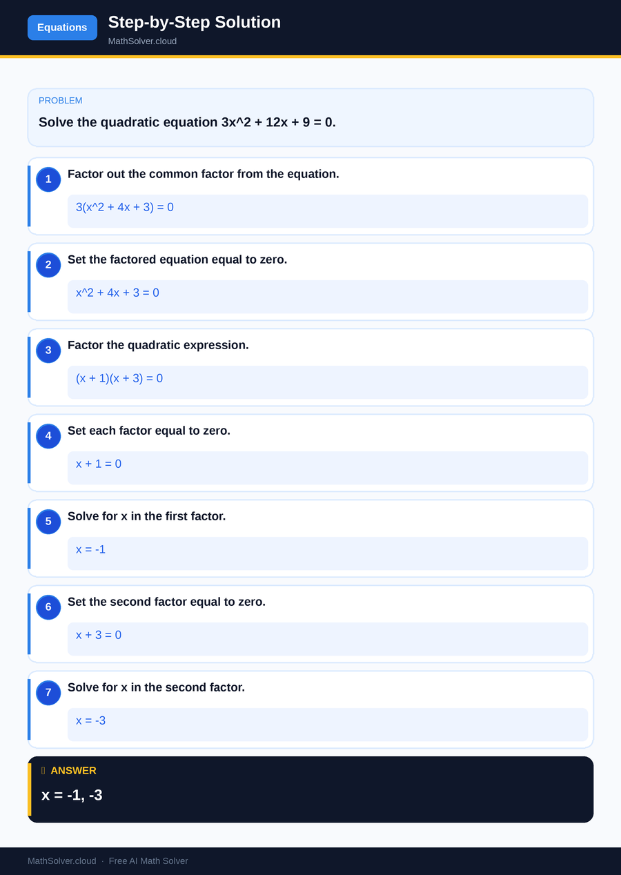 MathSolver solving example 2 — Equation Solving