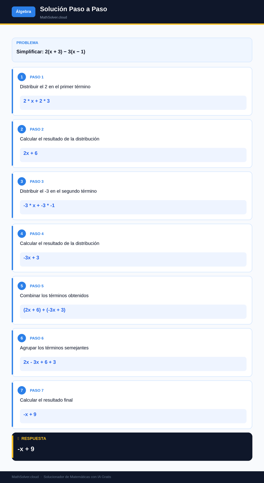 MathSolver resolviendo el ejemplo 2 — Álgebra
