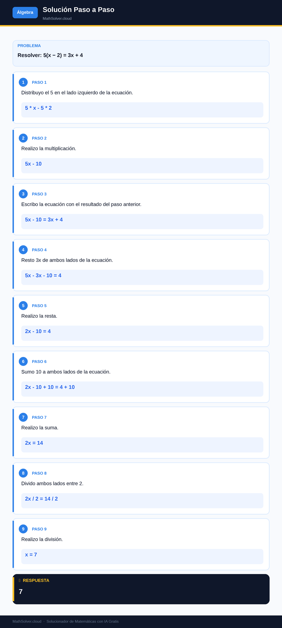MathSolver resolviendo el ejemplo 2 — Álgebra