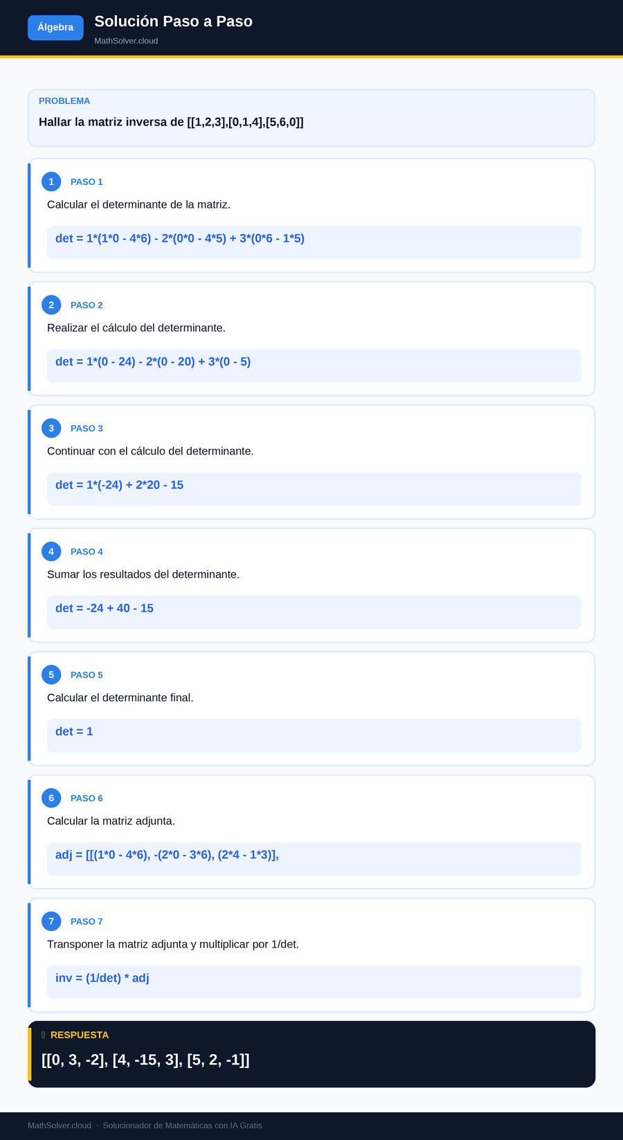 MathSolver resolviendo el ejemplo 2 — Álgebra