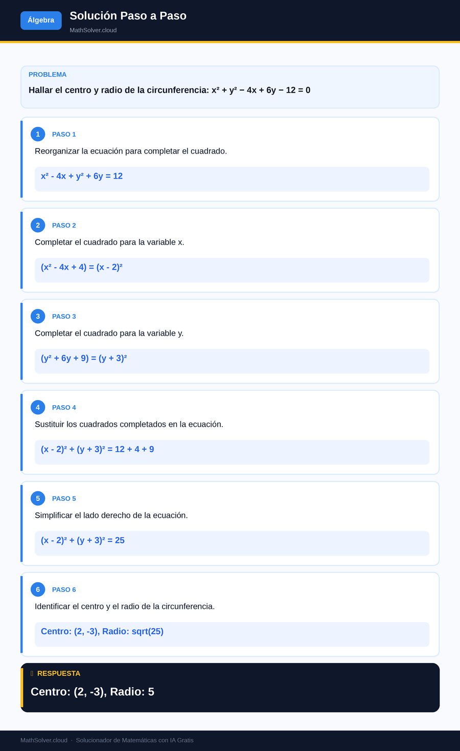 MathSolver resolviendo el ejemplo 2 — Álgebra