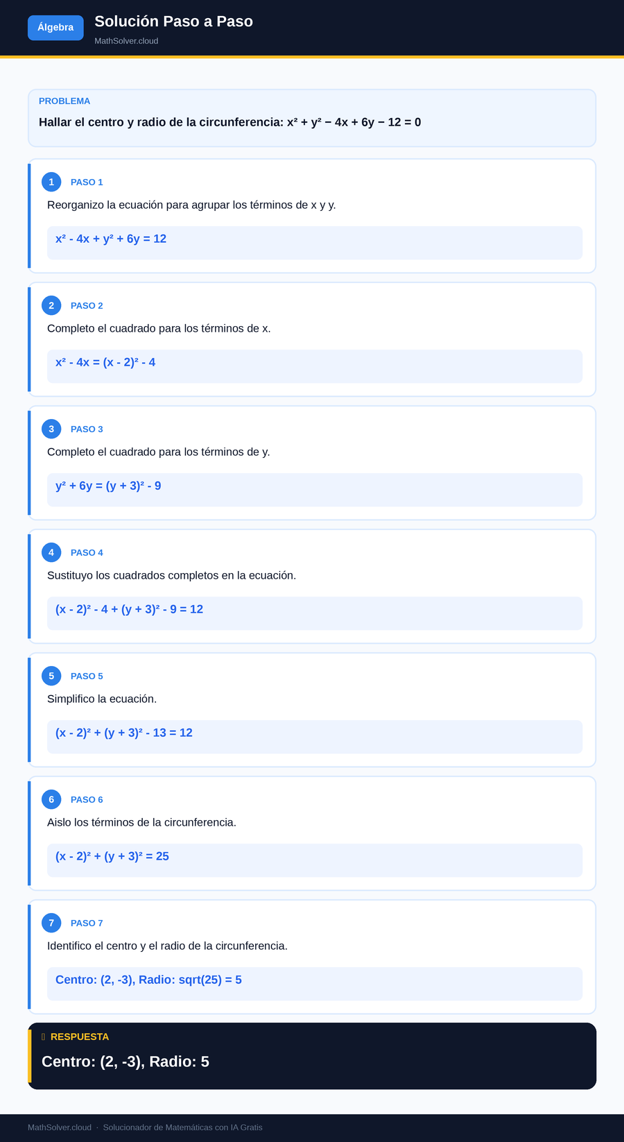 MathSolver resolviendo el ejemplo 2 — Álgebra