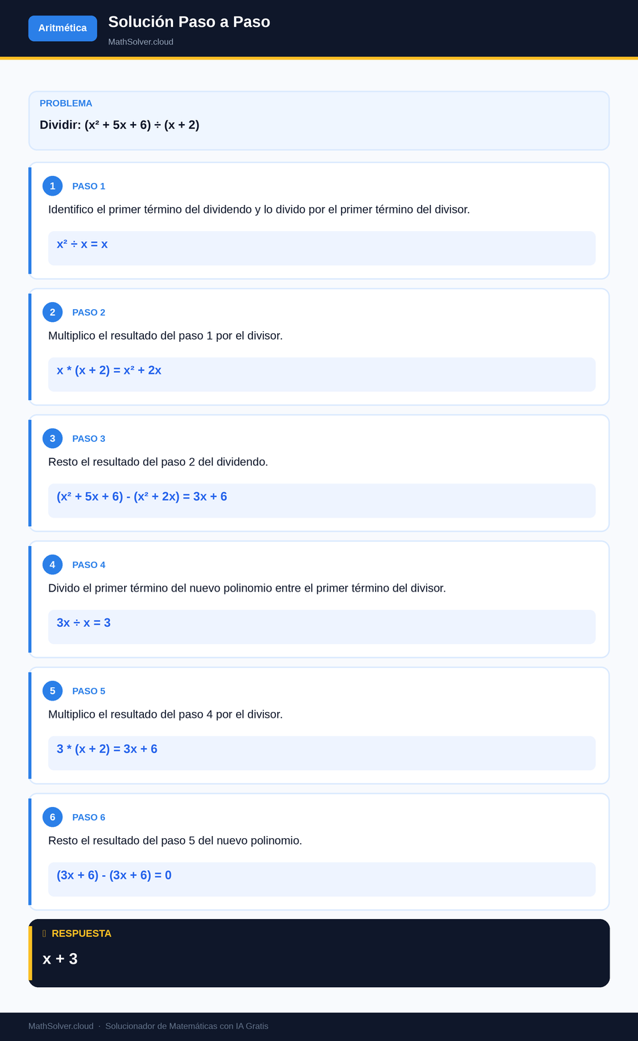 MathSolver resolviendo el ejemplo 1 — Aritmética