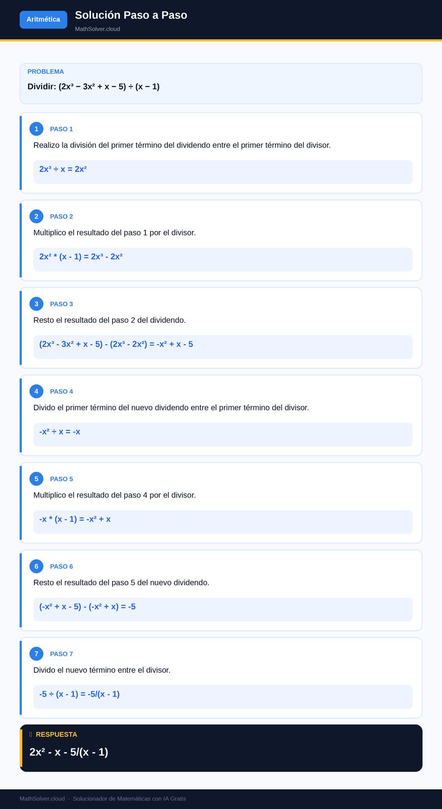 MathSolver resolviendo el ejemplo 2 — Aritmética