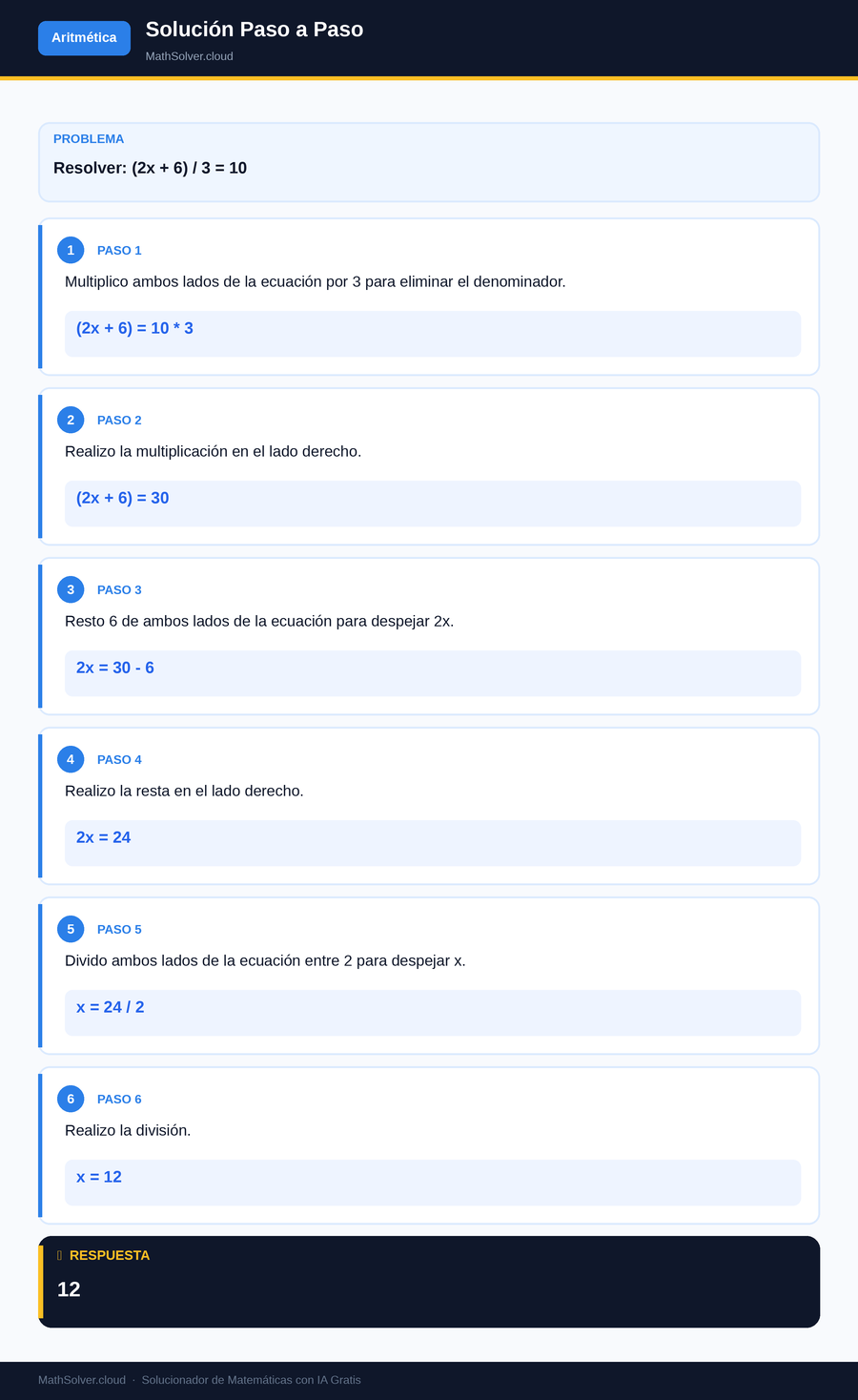 MathSolver resolviendo el ejemplo 2 — Aritmética