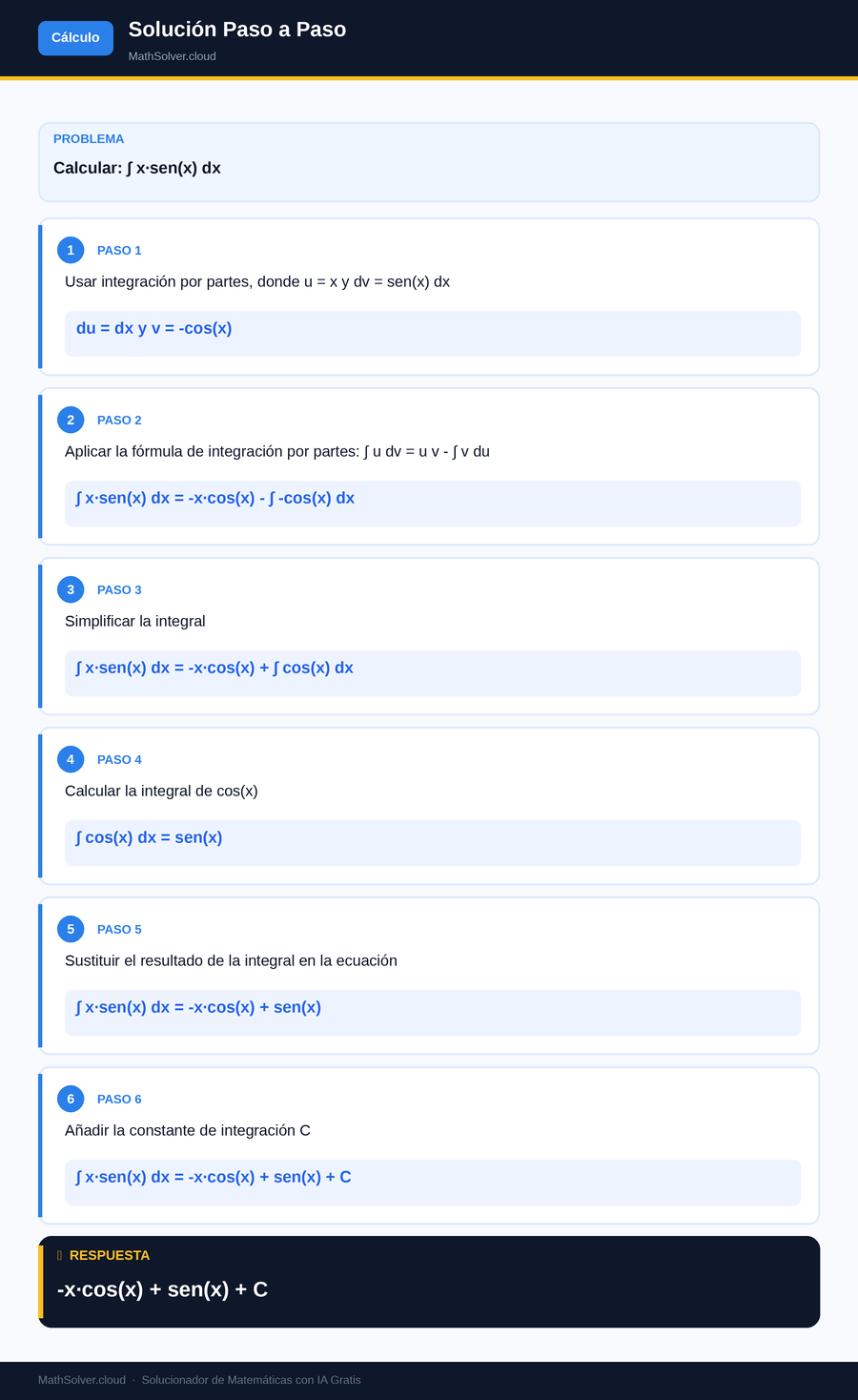 MathSolver resolviendo el ejemplo 2 — Cálculo