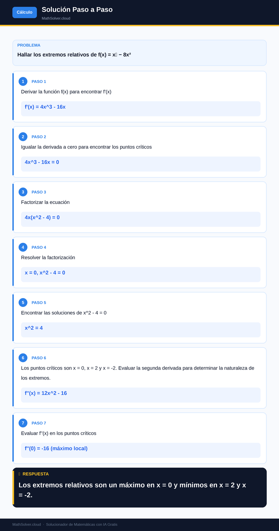 MathSolver resolviendo el ejemplo 2 — Cálculo