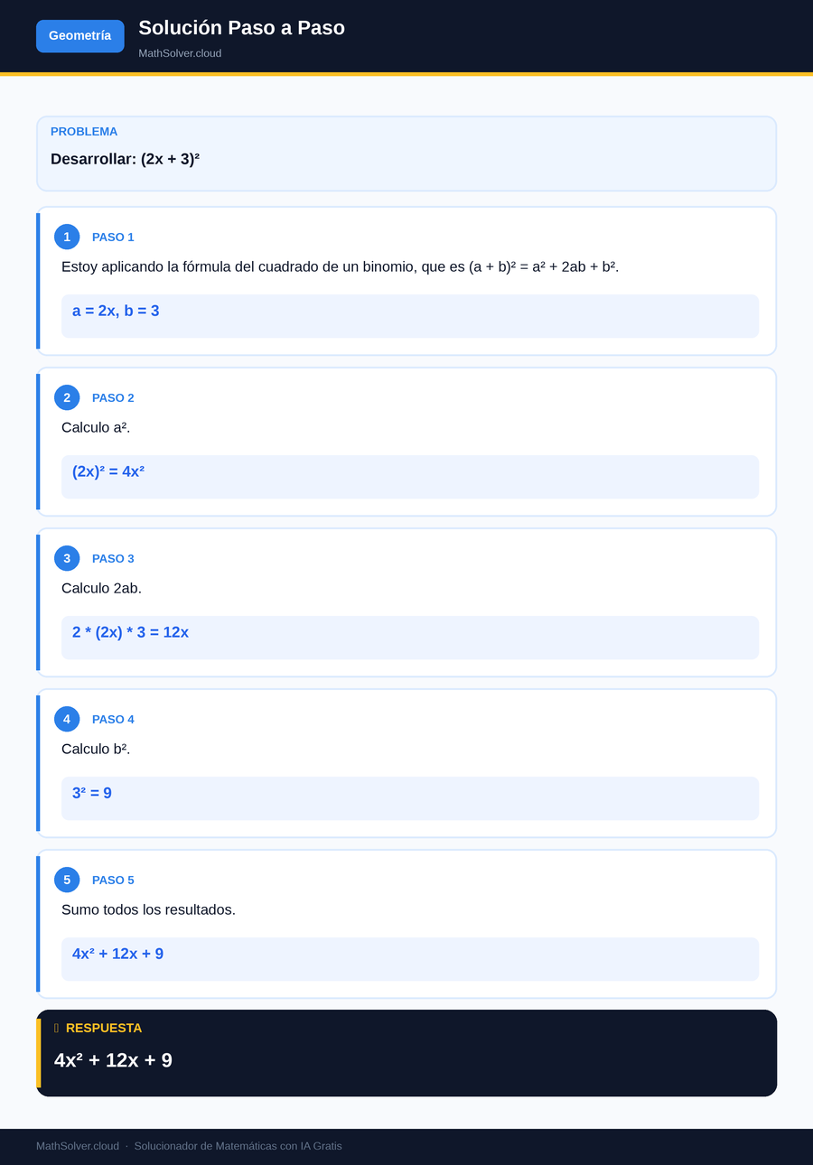 MathSolver resolviendo el ejemplo 1 — Geometría