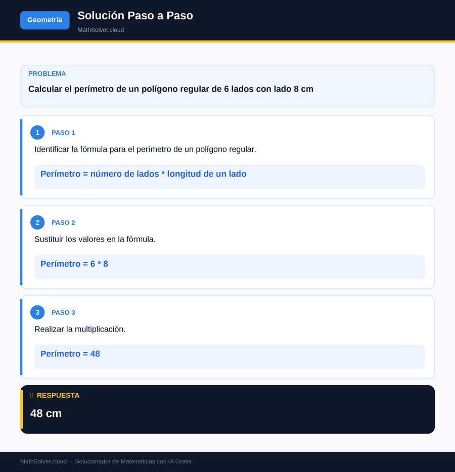 MathSolver resolviendo el ejemplo 1 — Geometría