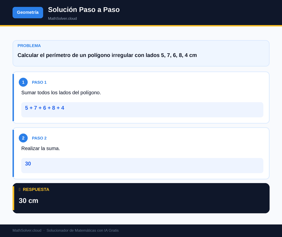 MathSolver resolviendo el ejemplo 2 — Geometría
