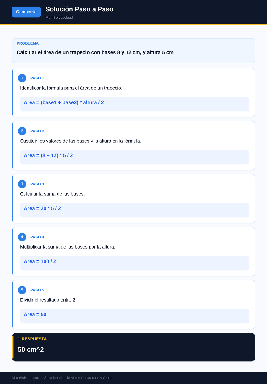 MathSolver resolviendo el ejemplo 1 — Geometría