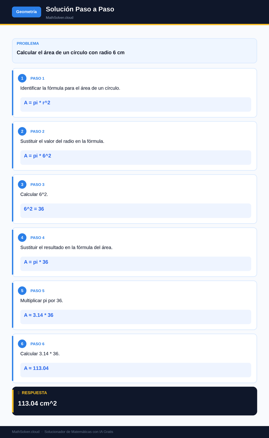 MathSolver resolviendo el ejemplo 1 — Geometría