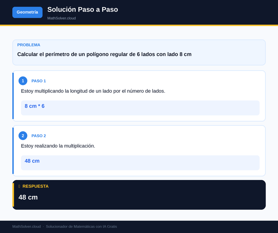 MathSolver resolviendo el ejemplo 1 — Geometría