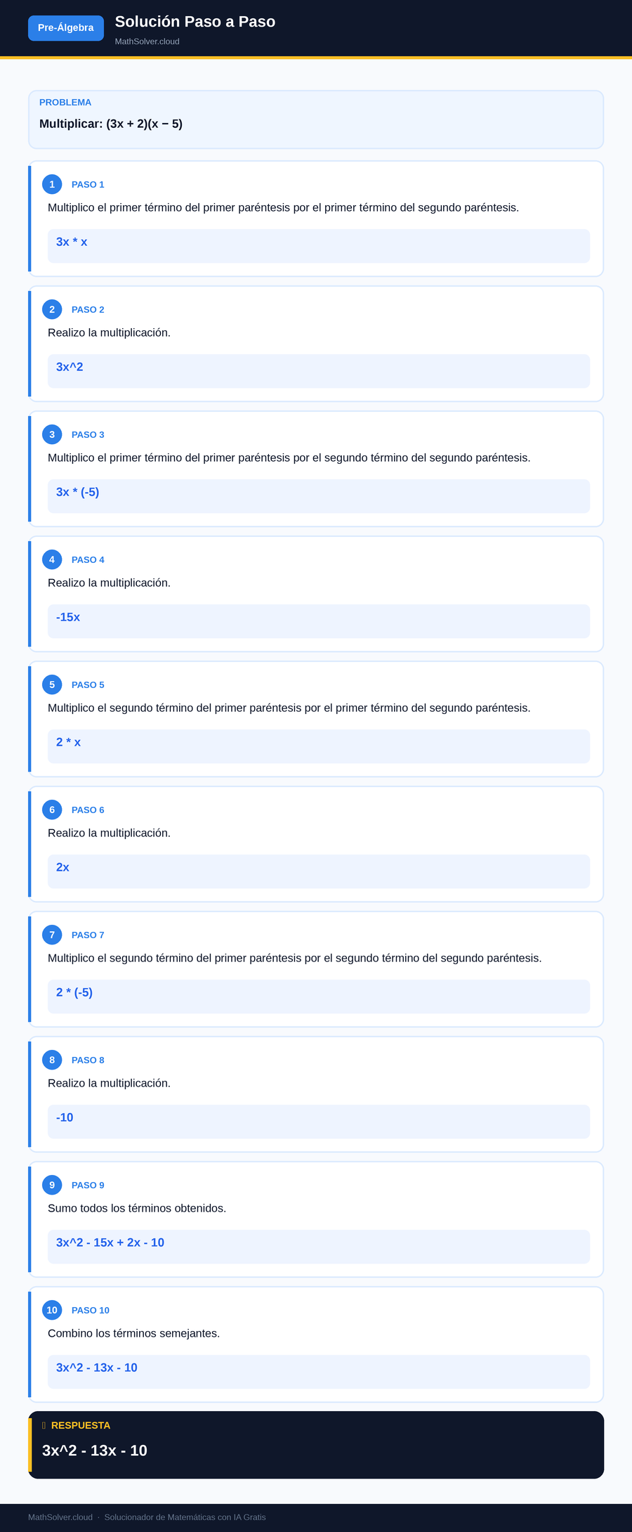 MathSolver resolviendo el ejemplo 1 — Pre-Álgebra