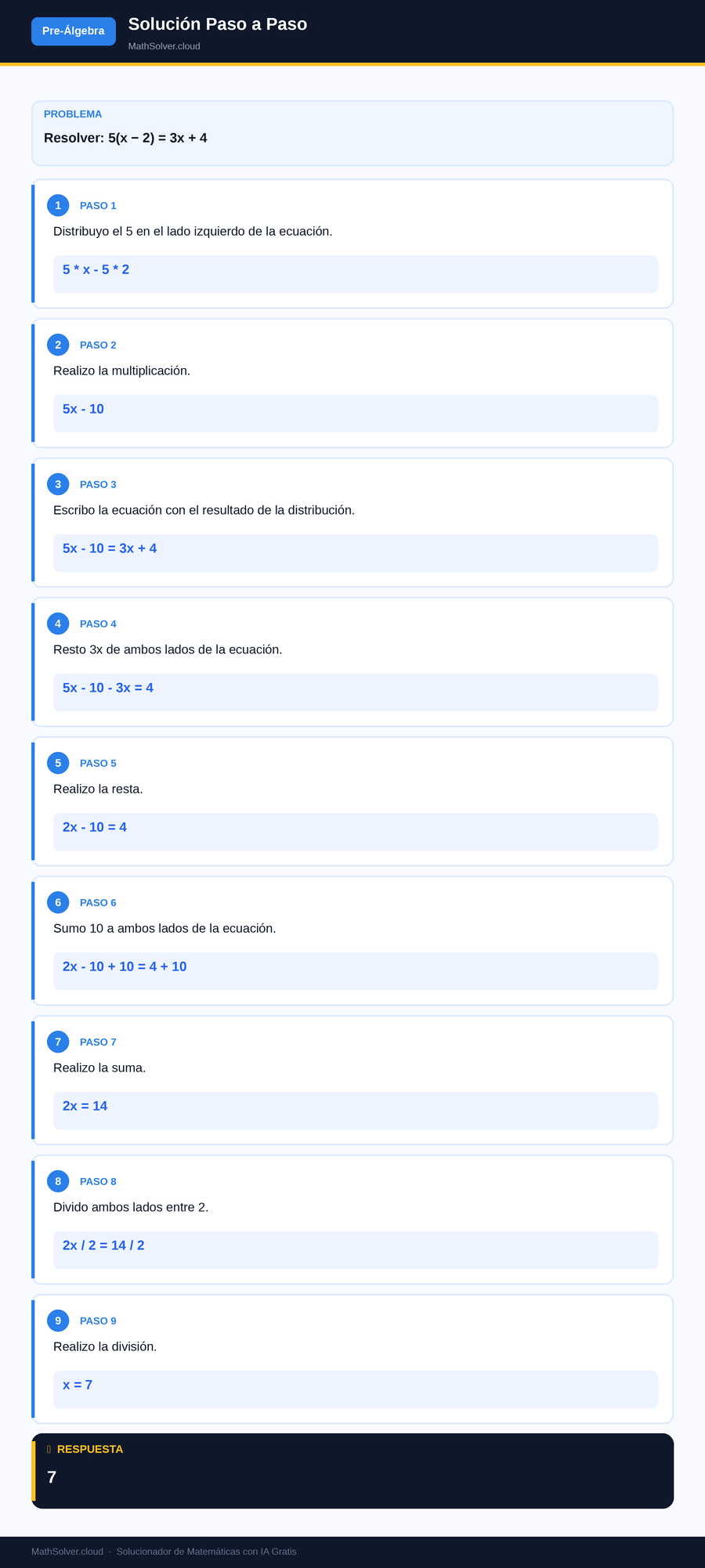 MathSolver resolviendo el ejemplo 2 — Pre-Álgebra