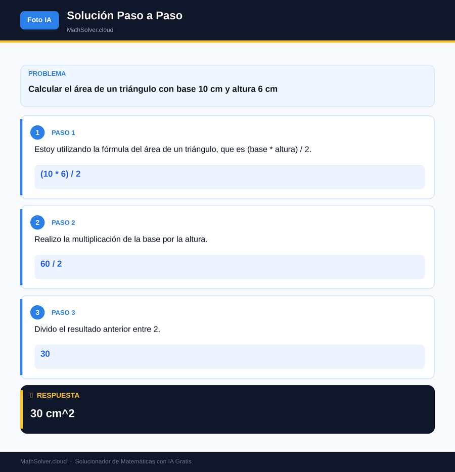 MathSolver resolviendo el ejemplo 2 — Resolver con foto