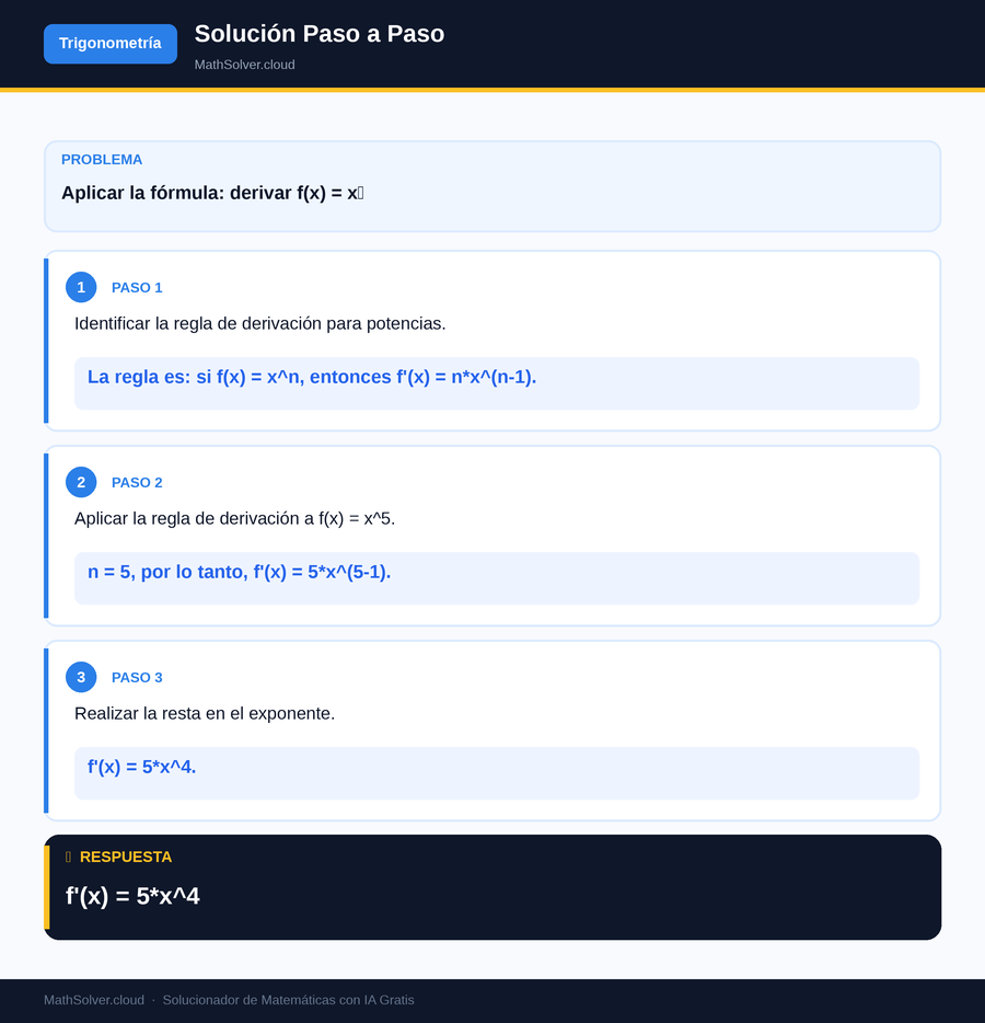 MathSolver resolviendo el ejemplo 1 — Trigonometría