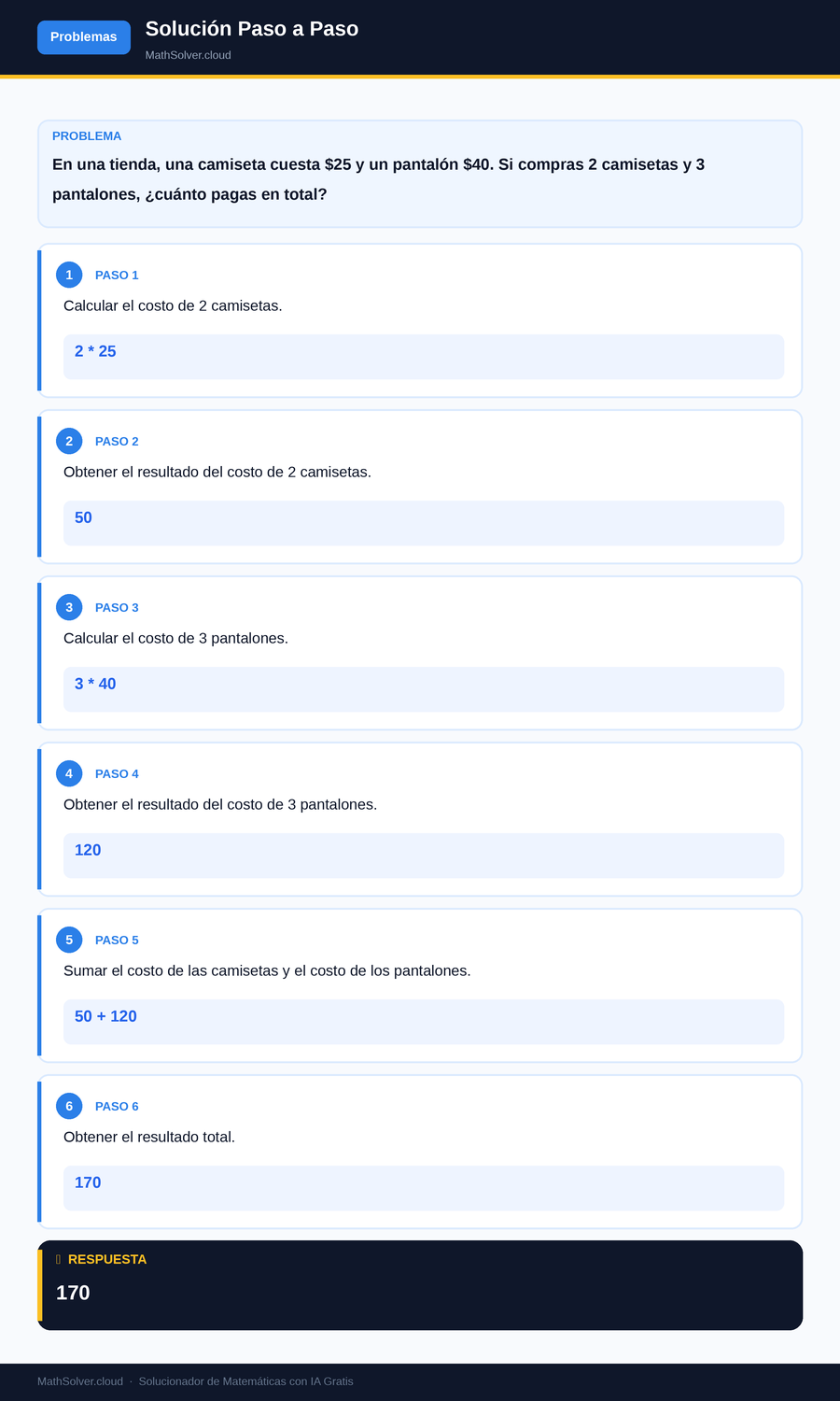 MathSolver resolviendo el ejemplo 1 — Problemas matemáticos