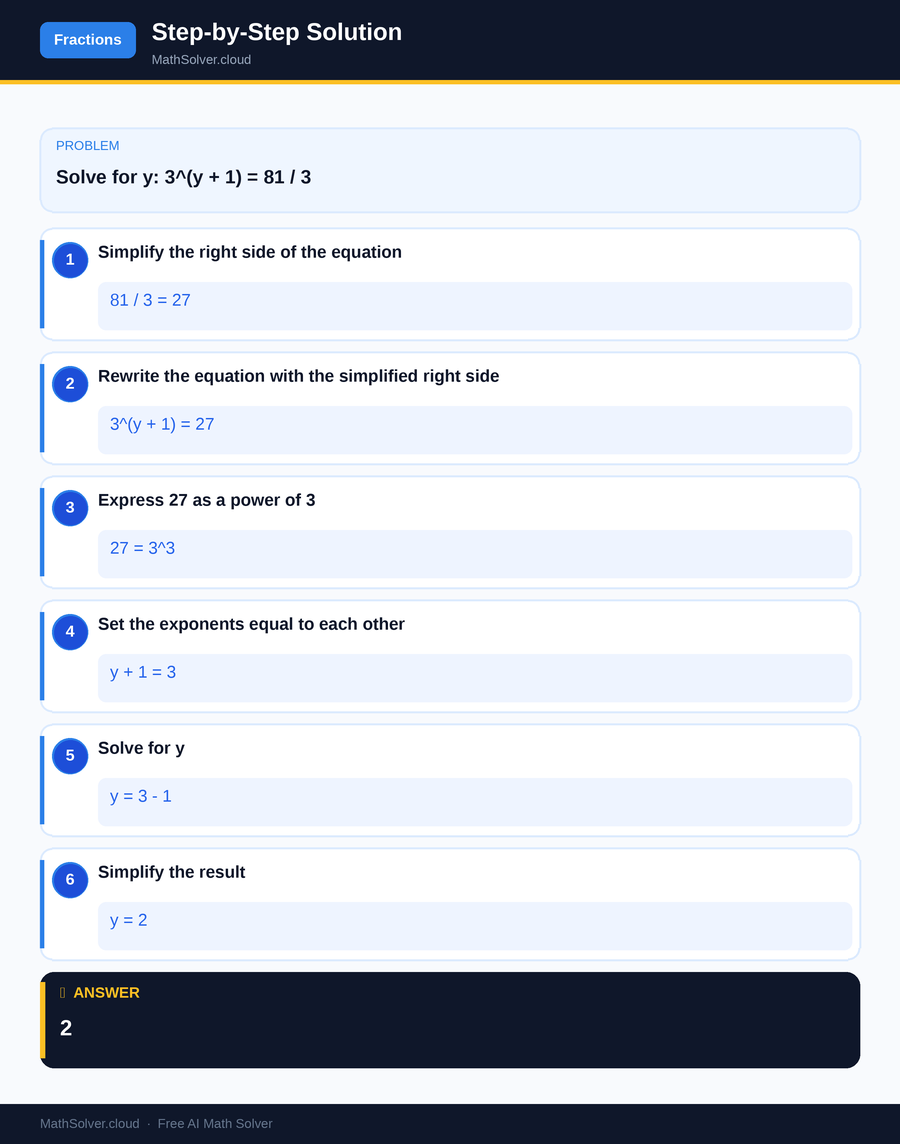 MathSolver solving example 2 — Arithmetic & Fractions