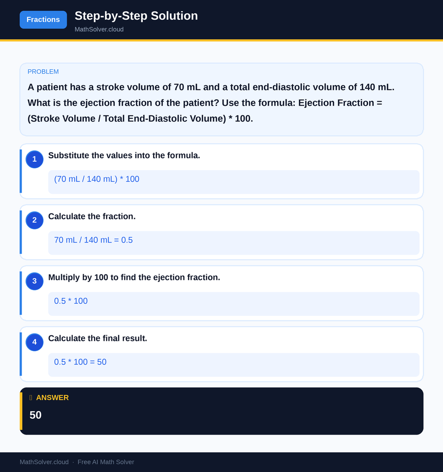 MathSolver solving example 1 — Arithmetic & Fractions