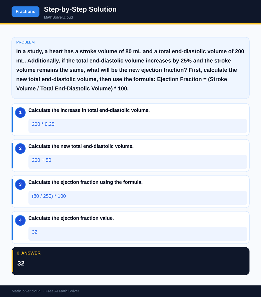 MathSolver solving example 2 — Arithmetic & Fractions