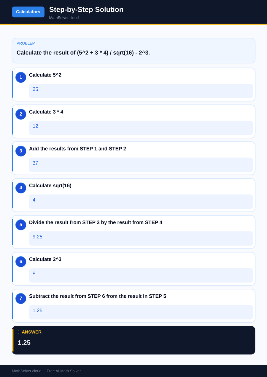 MathSolver solving example 2 — Online Calculators