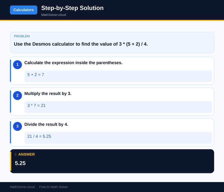 MathSolver solving example 1 — Online Calculators