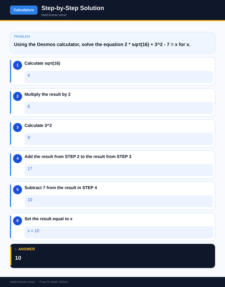 MathSolver solving example 2 — Online Calculators