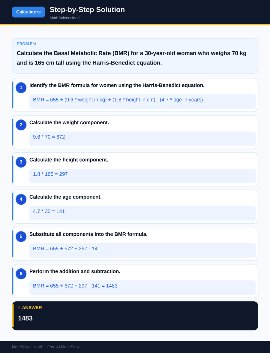 MathSolver solving example 1 — Online Calculators