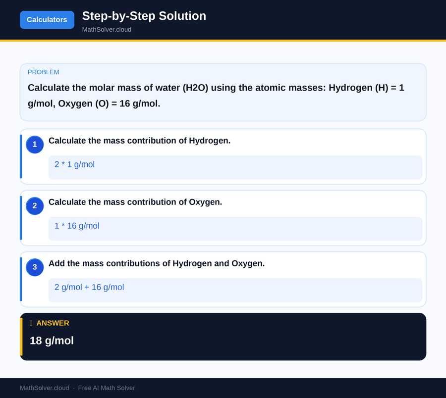 MathSolver solving example 1 — Online Calculators