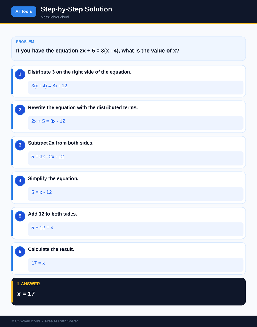 MathSolver solving example 2 — AI Tools & Comparison